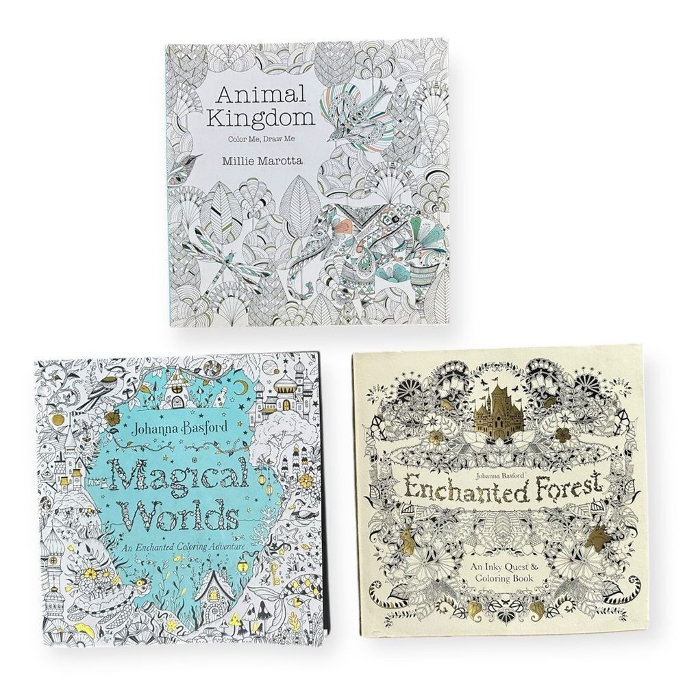 Johanna Basford Millie Marotta Adult Coloring Book Set Cottagecore Zen Art - Picture 2 of 9